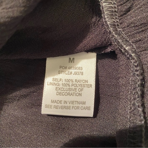 R n B NWT Black Baby Doll Peasant Boho Dress Bell Sleeves Crochet, Size M - Picture 14 of 15